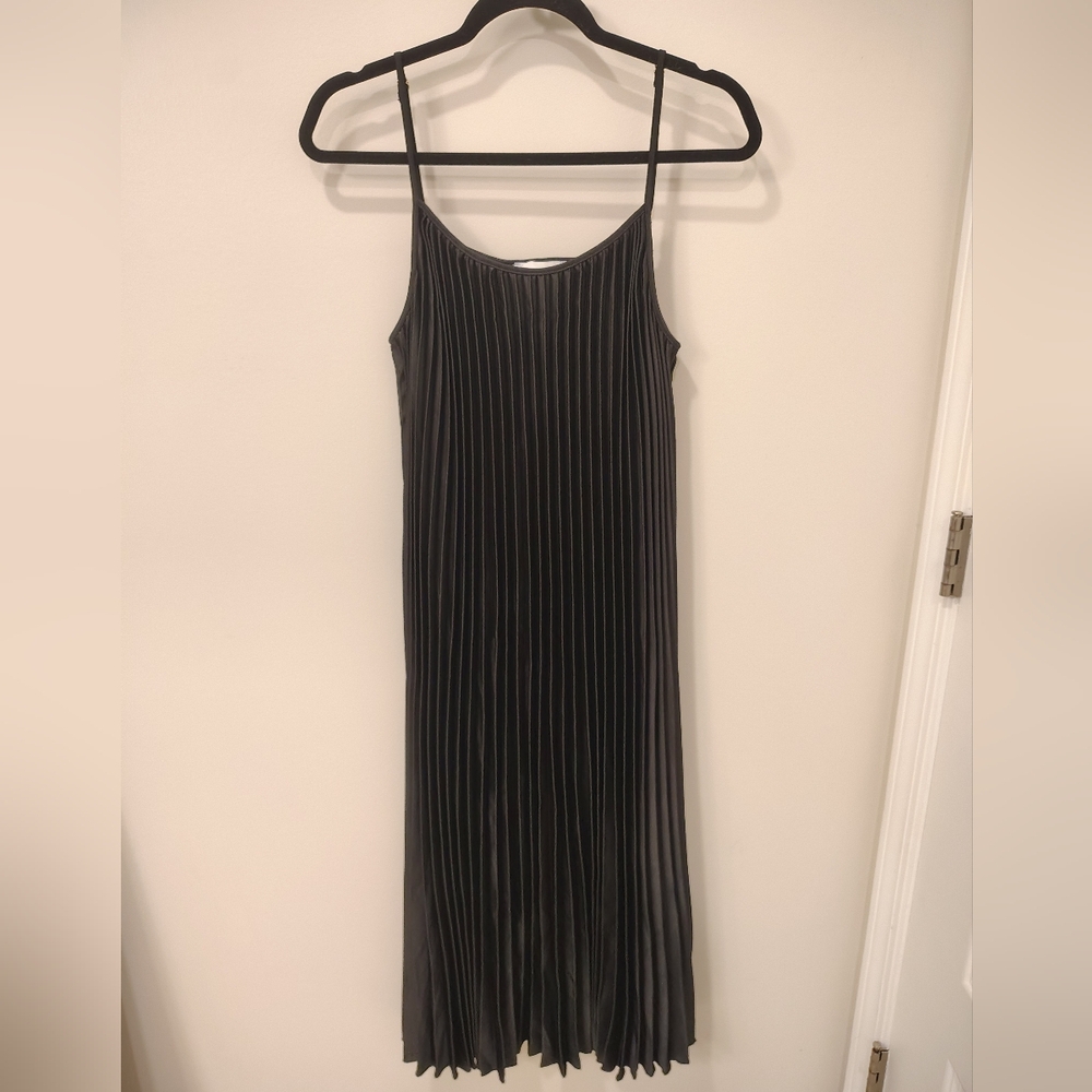Sam Edelman Hammered Satin Plissé Dress